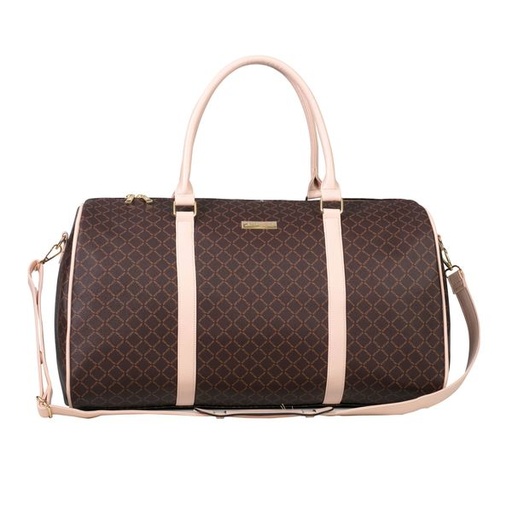 [7068] Handbag Puer Logo Weekender Cream & Tan