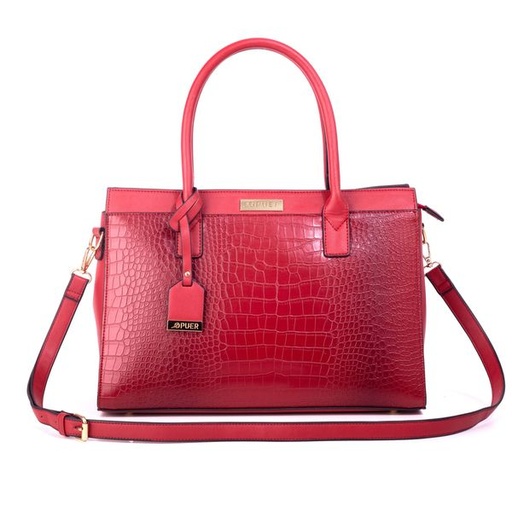 [6926] Handbag Ava Croc Tote Red