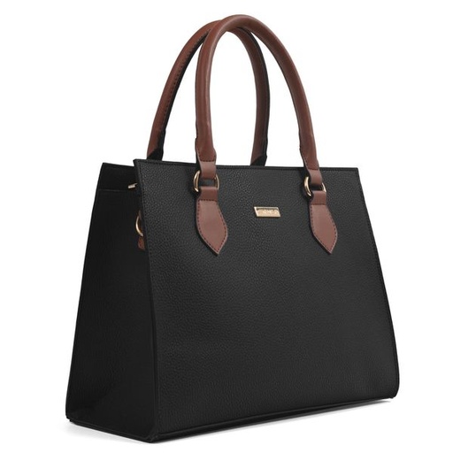 [9679] Handbag Celine Two Toned Satchel Black Tan