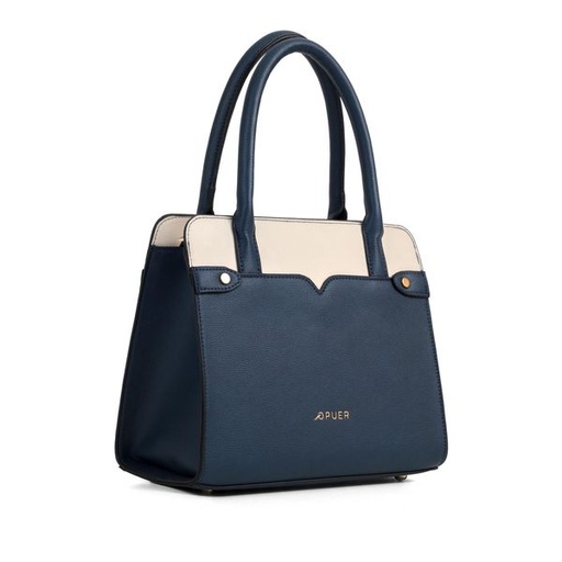 [8424] Handbag Kirsten Satchel Navy/Cream