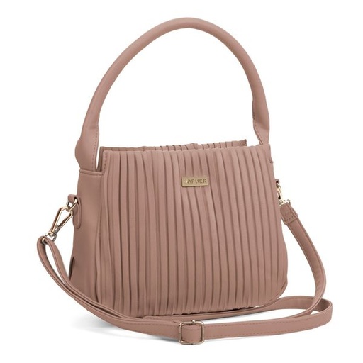 [15147] Handbag Crissy Rouched Clutch Crossbody Pink