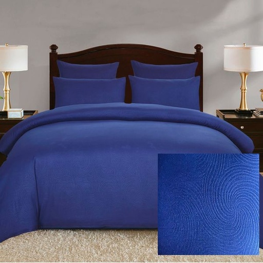 [4687] Swirl Navy Queen Duvet Set