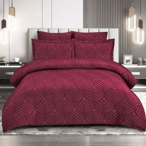 [8764] Cairo Maroon Conti Pillowcases 2pc