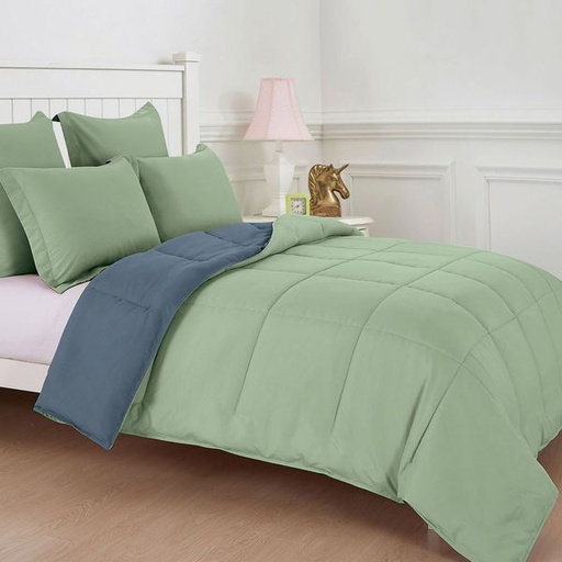 [8367] Dual Green King Comforter Set