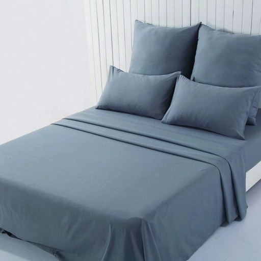 [4172] Dark Grey King Flat Sheet
