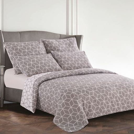 [4222] Cubic Grey Double Duvet Set