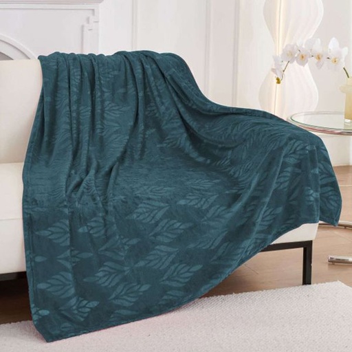 [13242] Embossed Milano Blanket Dark Blue