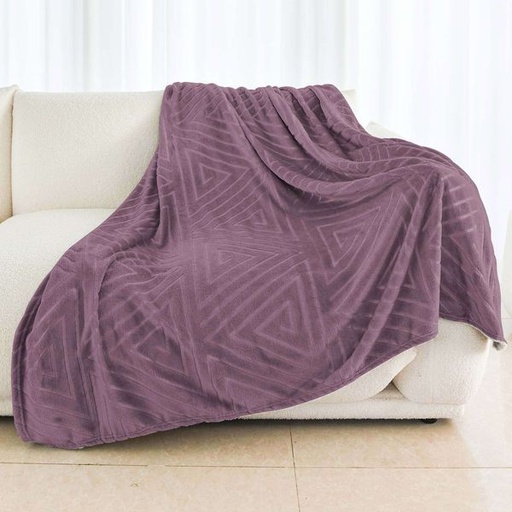 [11267] Embossed Pyramid Blanket Dusty Pink