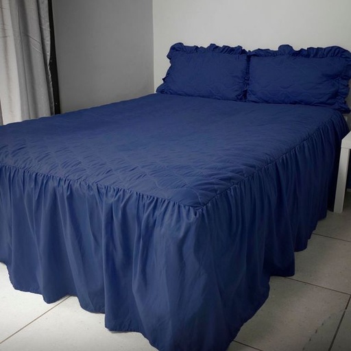[3332] Bedspread Navy Conti Pillowcases 2pc