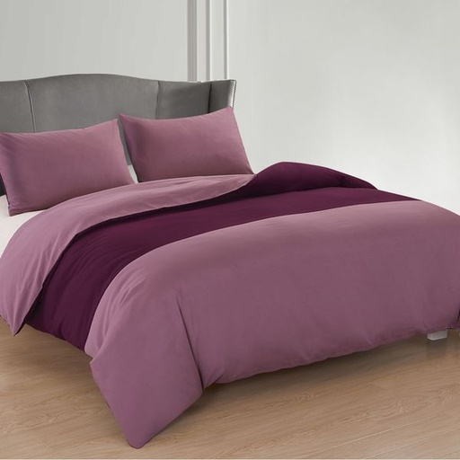 [4669] Dual Purple Queen Duvet Set