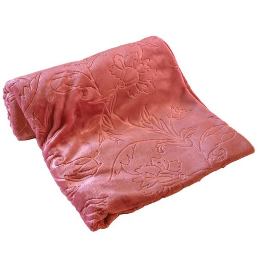 [1158] Embossed Meadow Blanket Coral