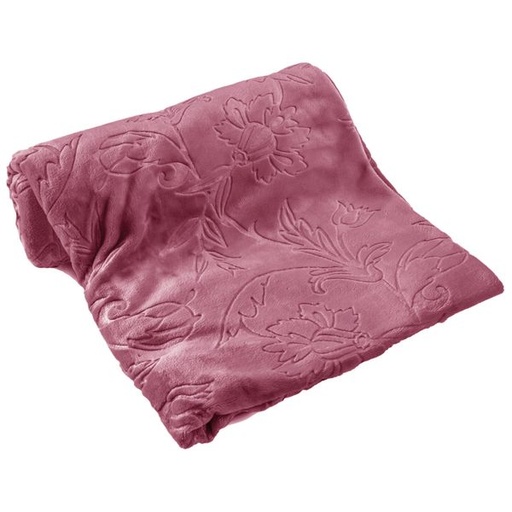 [1335] Embossed Meadow Blanket Dusty Pink