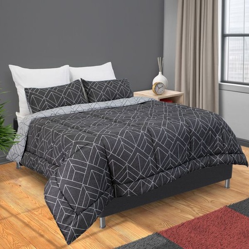 [10121] Fusion Grey King Comforter Set