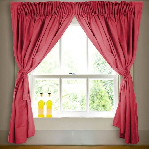 [8820] Cafe Short Curtain Berry