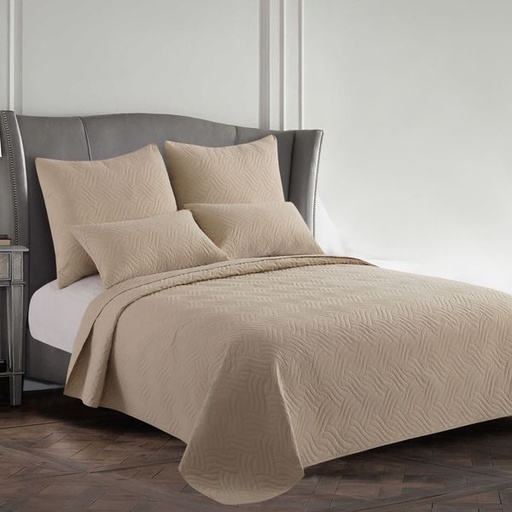 [4198] Sahara Cream Queen Quilt Set