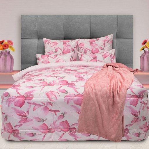 [9450] Sienna Pink Floral Conti Pillowcases 2pc