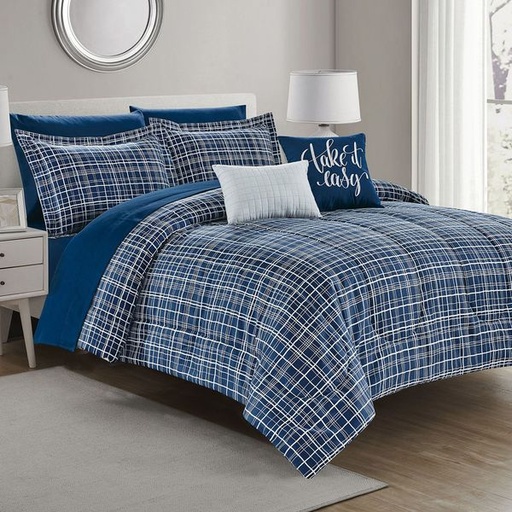 [10540] Aurora Queen Comforter Set 9pc