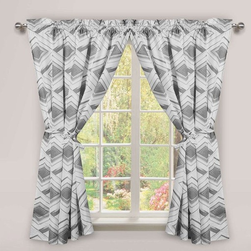 [12226] Cafe Short Curtain Vera Grey