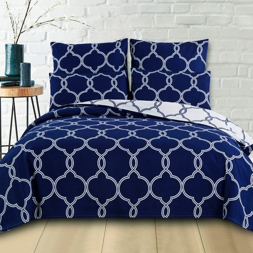 [4220] Elegant Blue Double Duvet Set