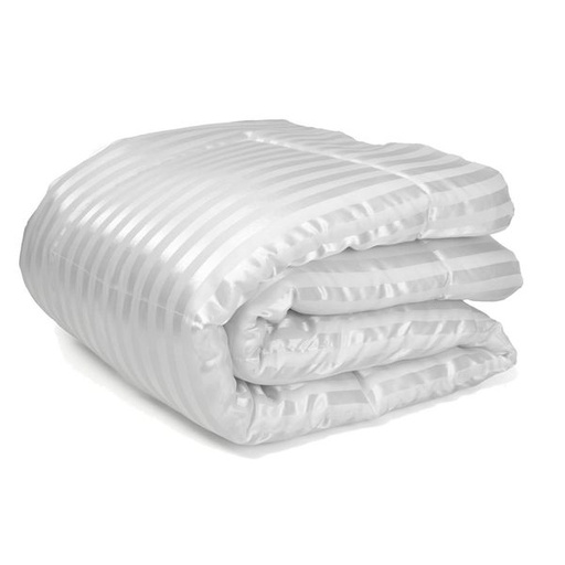 [9530] Satin Stripe White Queen Duvet Inner