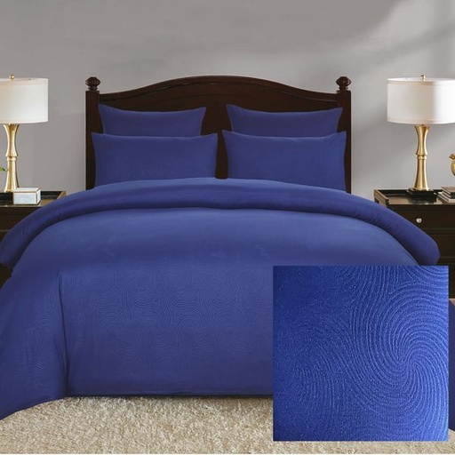 [4686] Swirl Navy Double Duvet Set
