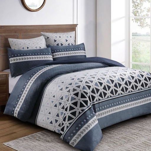 [10389] Velvet Mosaic King Duvet Set
