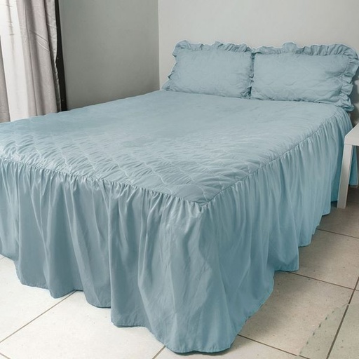 [2417] Bedspread Pastel Blue Queen Set