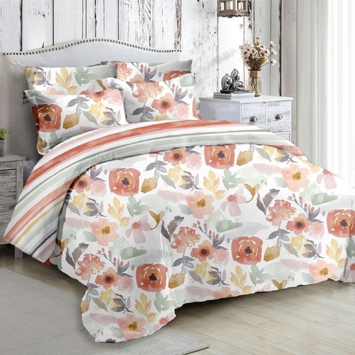 [7331] Coral Petal King Duvet Set