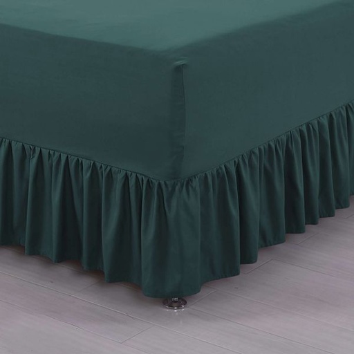 [13136] Dark Green Double Fitted Sheet & Nightfrill in One