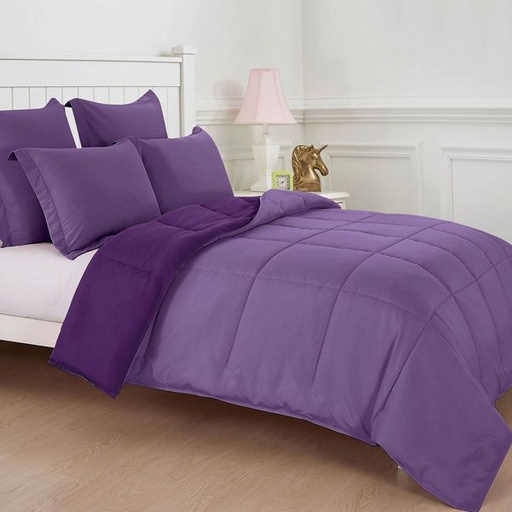 [8363] Dual Purple King Comforter Set