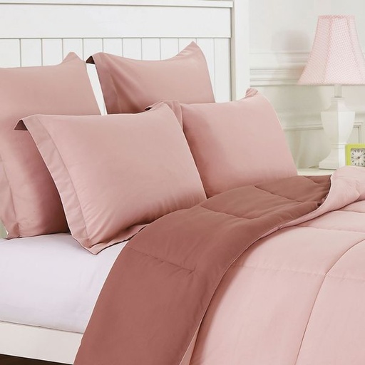 [4761] Pink & Light Brown Pillowcases 2pc