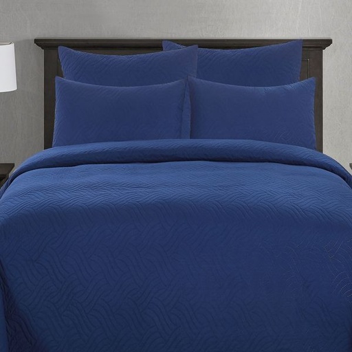 [4740] Sahara Navy Queen Quilt Set