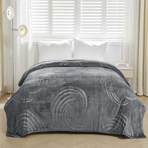 [14189] Swirl Blanket Grey