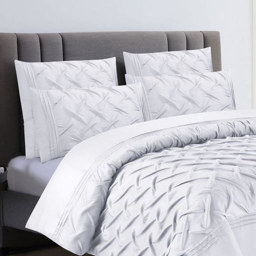 [5558] Deluxe White Pintuck Pillowcases 2pc