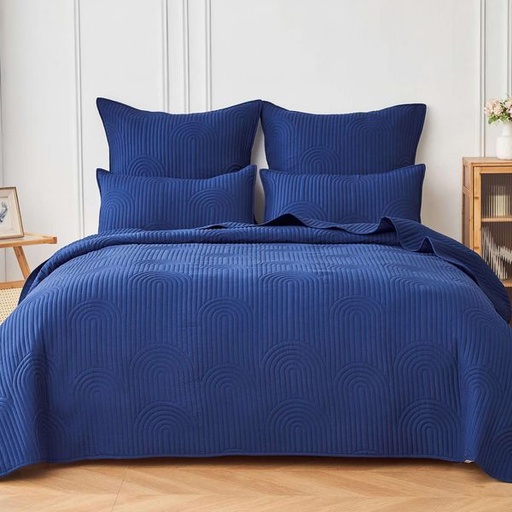 [11905] Rainbow Navy Blue Conti Pillowcases 2pc