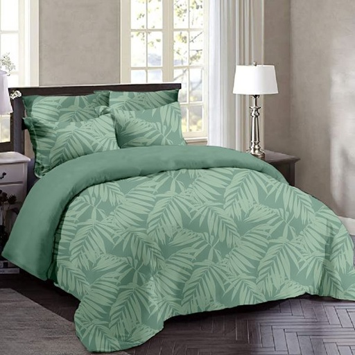 [7902] Tropical Green Double Comforter Set