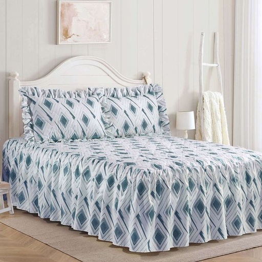 [12212] Vera Blue Queen Bedspread Set