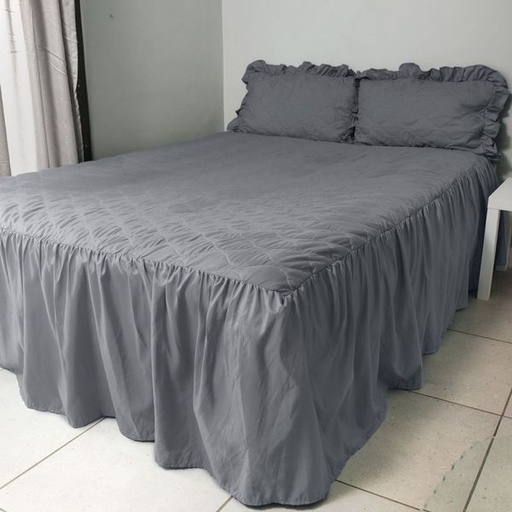[9604] Bedspread Dark Grey Double set