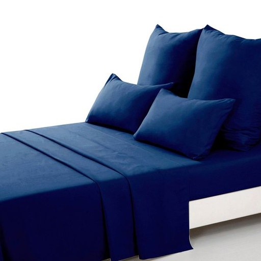 [6191] Dark Blue Single Fitted Sheet