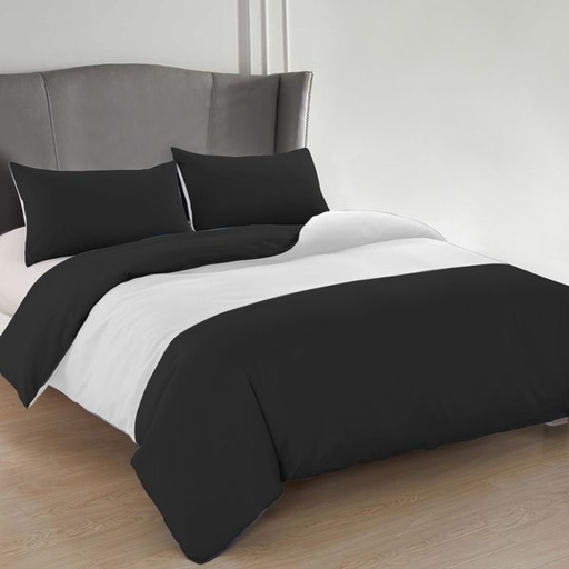 [8647] Dual Black & White Double Duvet Set