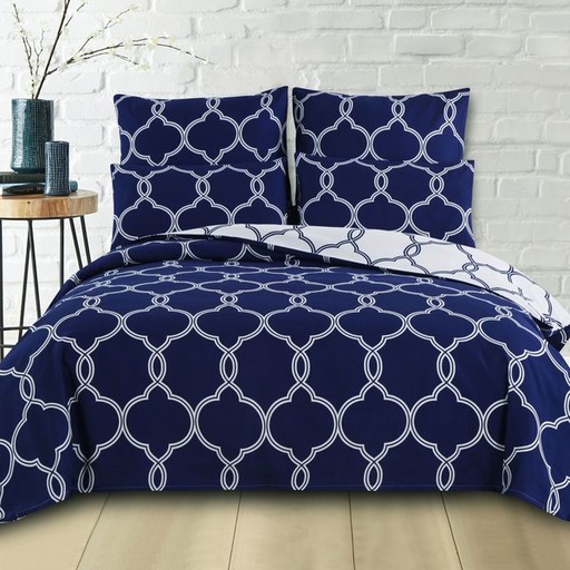 [4228] Elegant Blue Queen Duvet Set