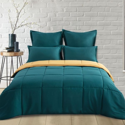 [7372] Olive & Mustard King Comforter Set