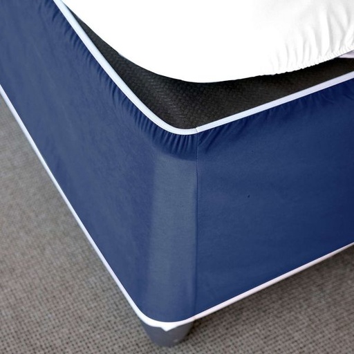 [11354] Suede Dark Blue Queen Bed Wrap