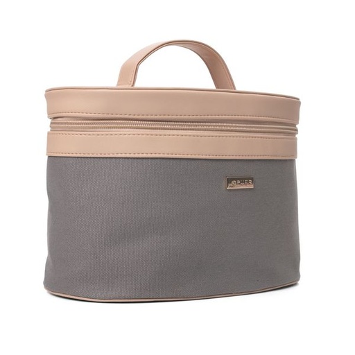 [10338] Vanity Bag Nala Canvas and PU Grey Pink