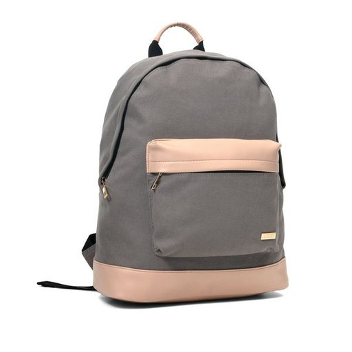 [10344] Handbag Nala Canvas and Pu Backpack Grey Pink