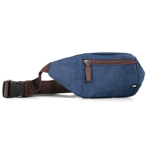 [11527] Mens Bag Everest Canvas And PU Waistbag Navy Brown