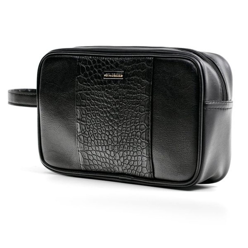 [12332] Mens Toiletry Bag Kelvin Croc and Plain Black