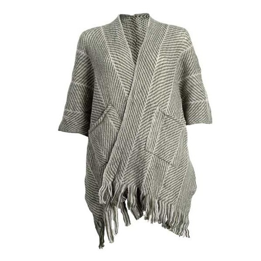 [16102] Scarf Knitted Sleeve Wrap with Pocket Olive