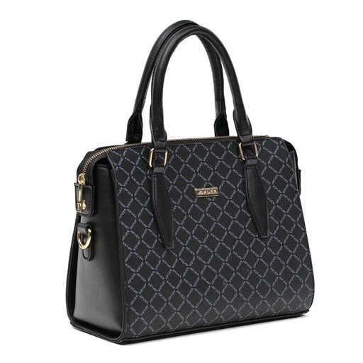 [10100] Handbag Jane Puer Logo Satchel Black