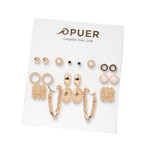 [10680] Earrings Mini Hoop Mix Multi Pack Gold